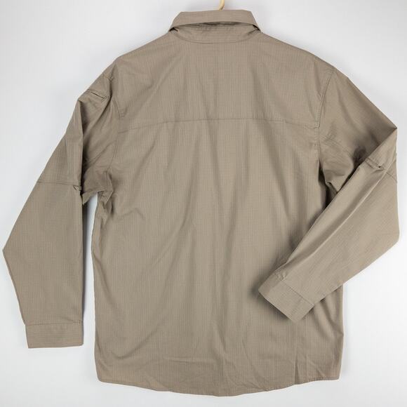 5.11 Tactical Shirt Men’s Large Tan Canvas Ripstop Relaxed Fit Utility Workwear - Picture 13 of 15
